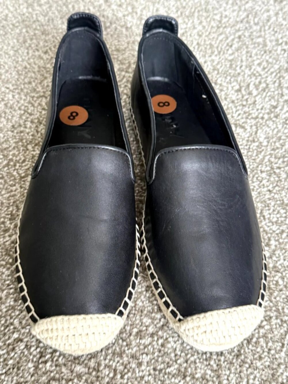 DKNY Mallandra Women's Black Leather Slip-On Espadrille Flats Shoes Sz 8 US NWT - Picture 3 of 15